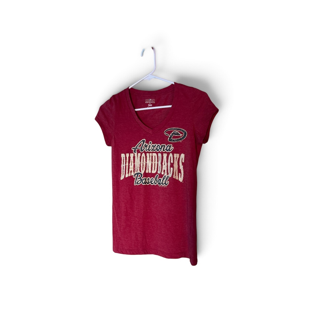 Arizona Diamondbacks Women's V-Neck Baseball T-Shirt Sedona Red Size Medium MLB